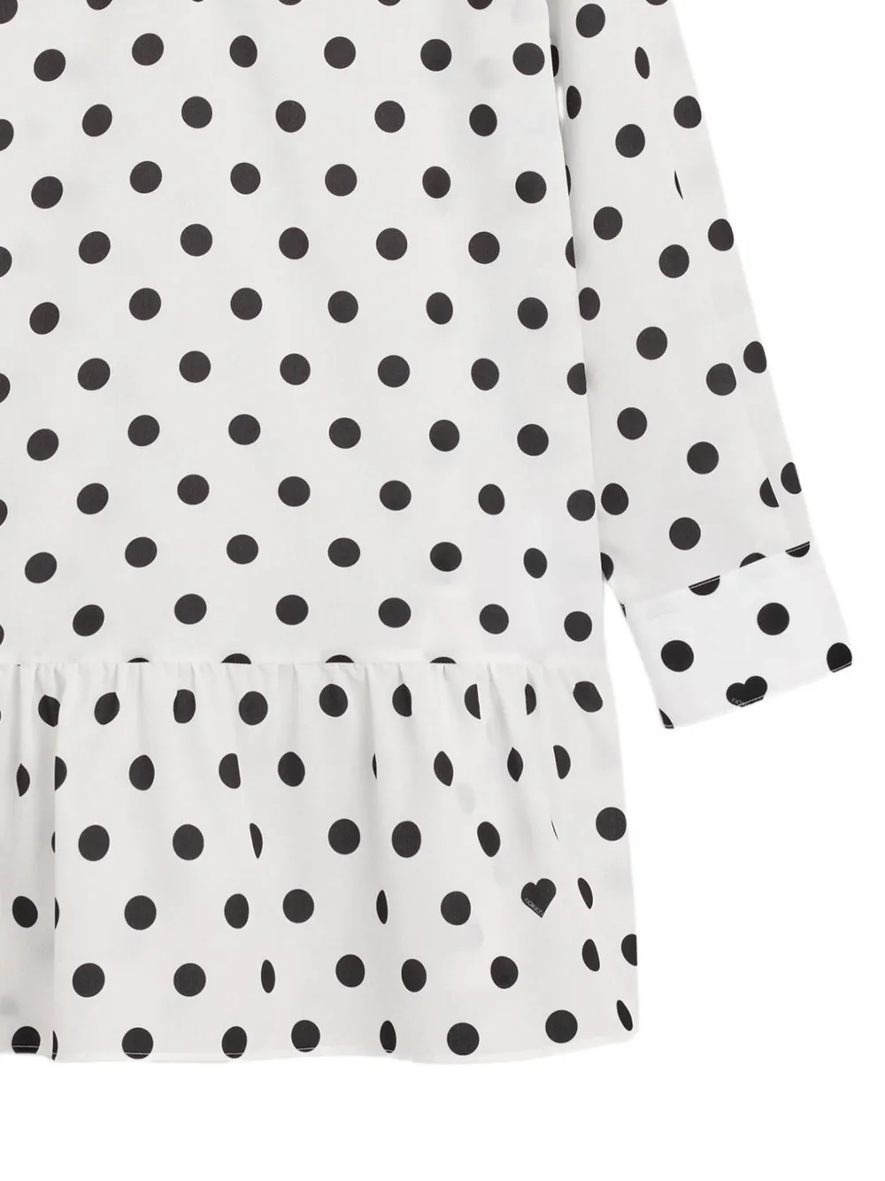 Polka Dot Crepe De Chine Ruffled Mini Dress