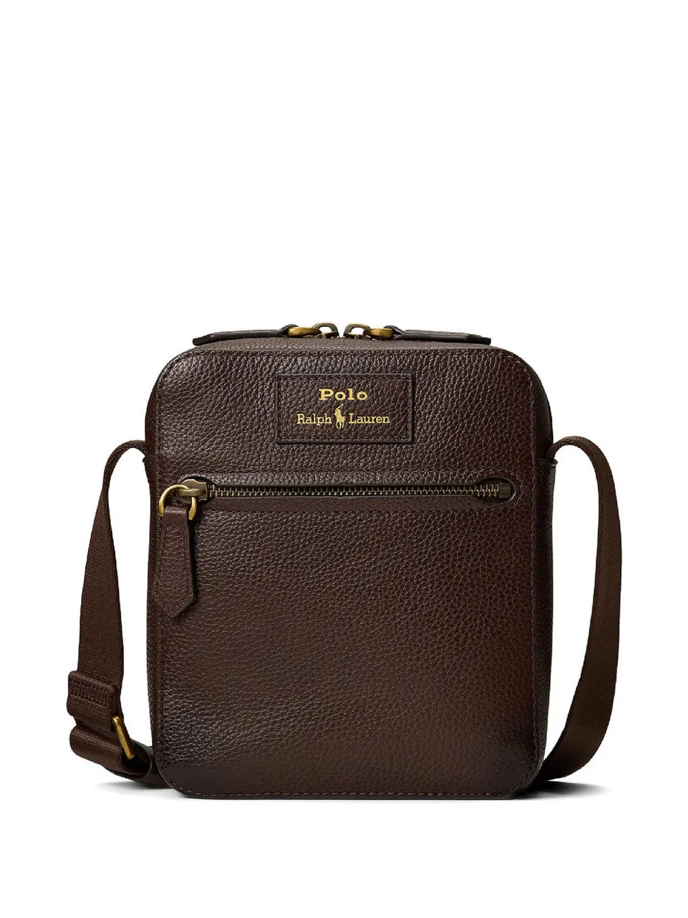 Polo Ralph Lauren front-zip messenger bag - Marrone