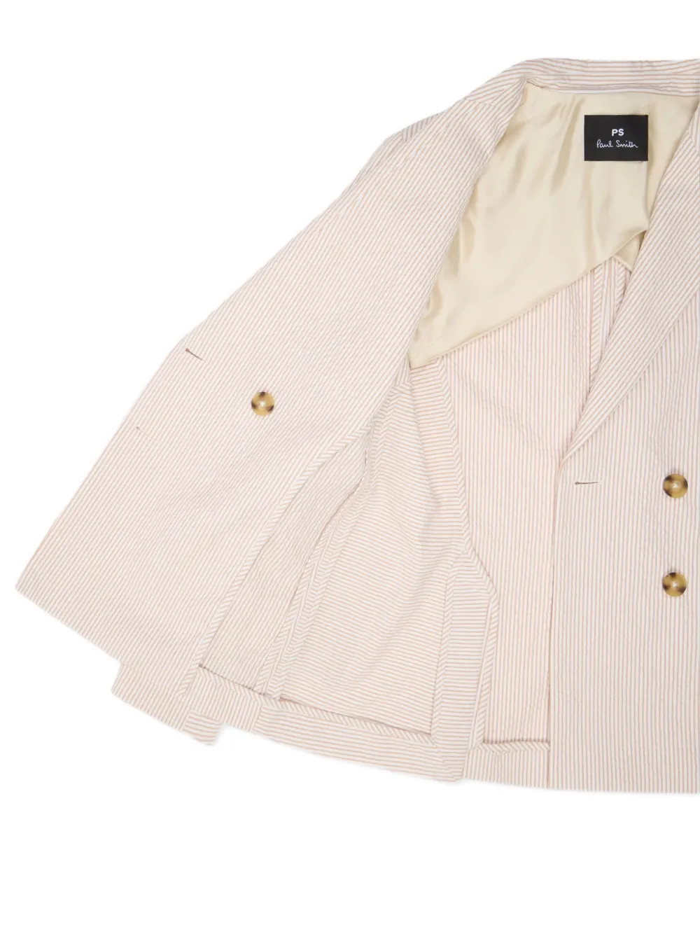 PS Paul Smith Gestreepte blazer met dubbele rij knopen Wit