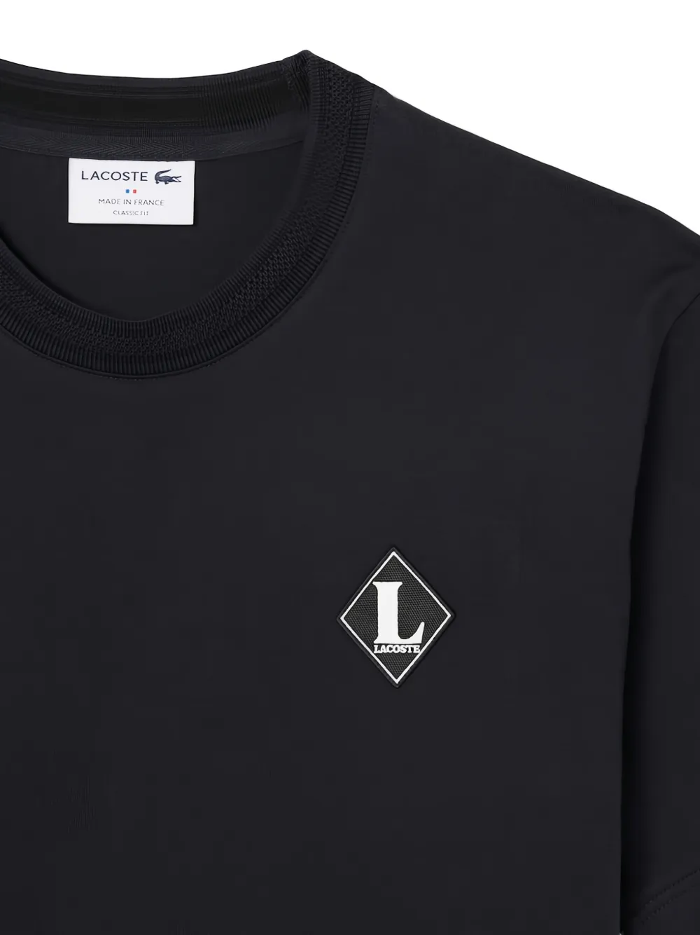 Lacoste T-shirt met ronde hals en logo Zwart
