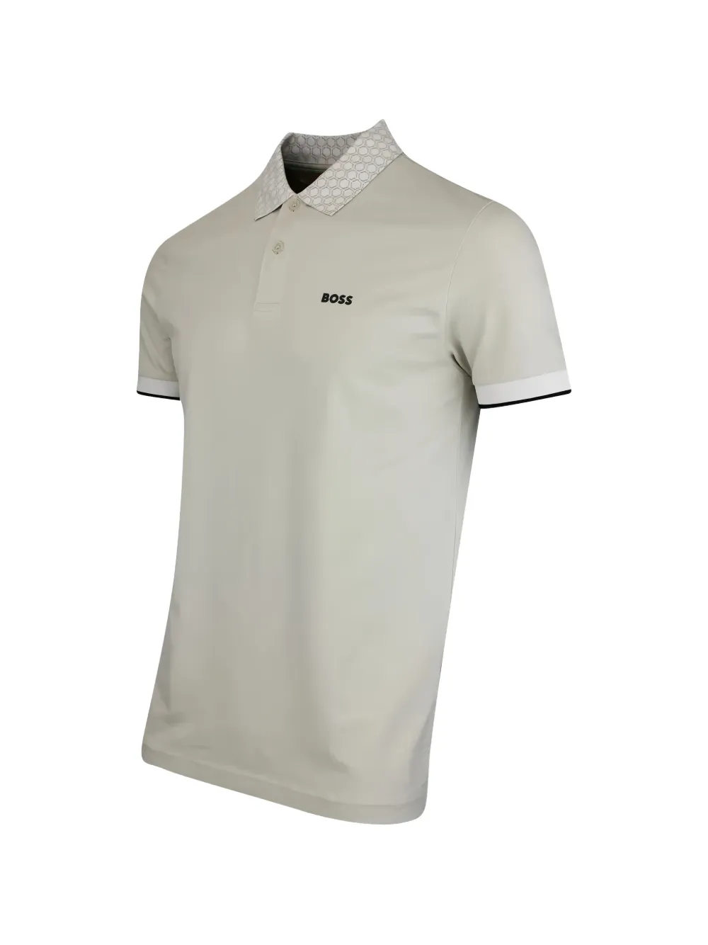  Boss Paddy Patterned Collar Polo Shirt - Neutrals 