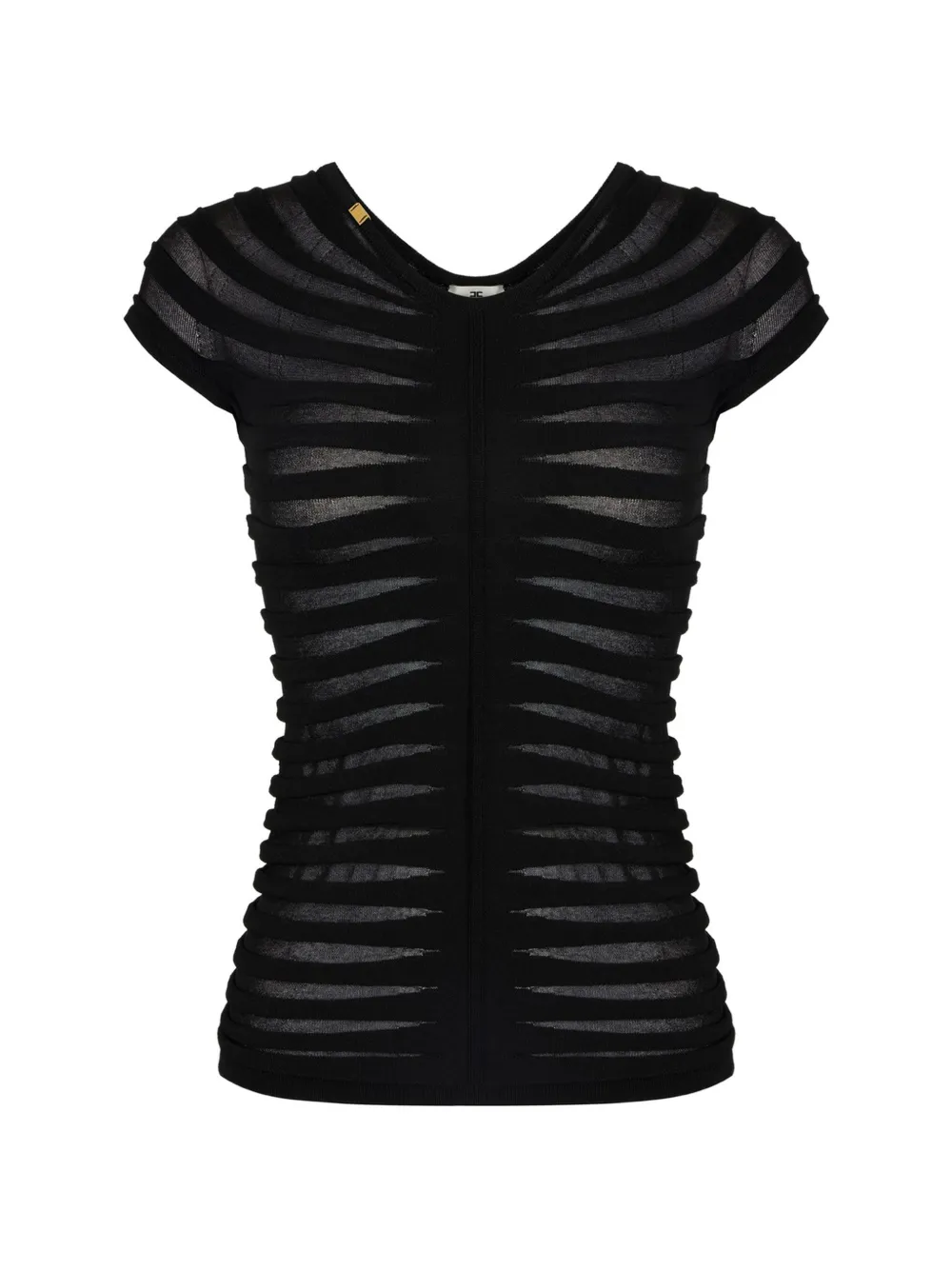 Elisabetta Franchi short-sleeve scoop-neck top - Nero