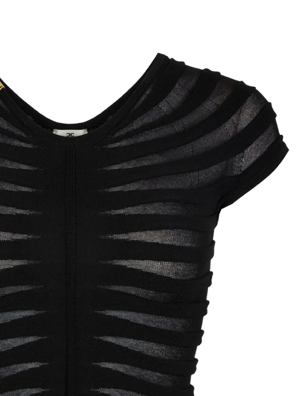  Elisabetta Franchi Short-sleeve Scoop-neck Top - Black 