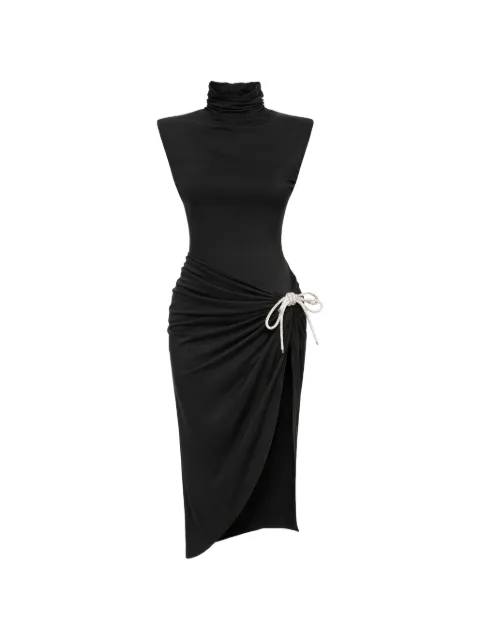 AREA embellished asymmetric midi dress