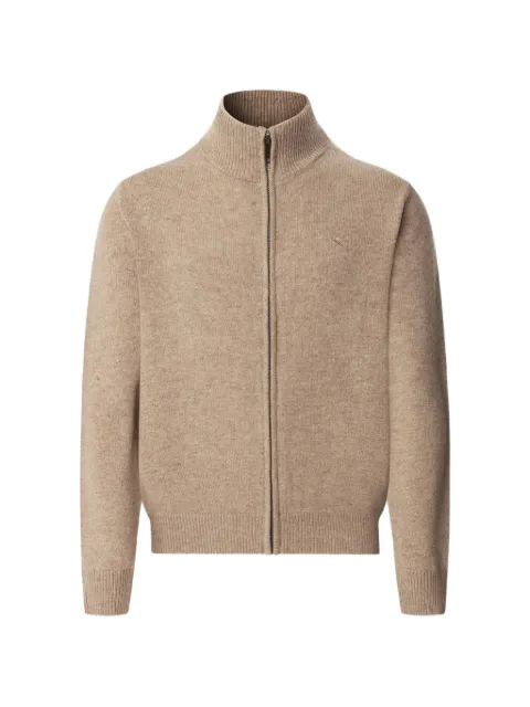 Hackett zip ribbed knit cardigan