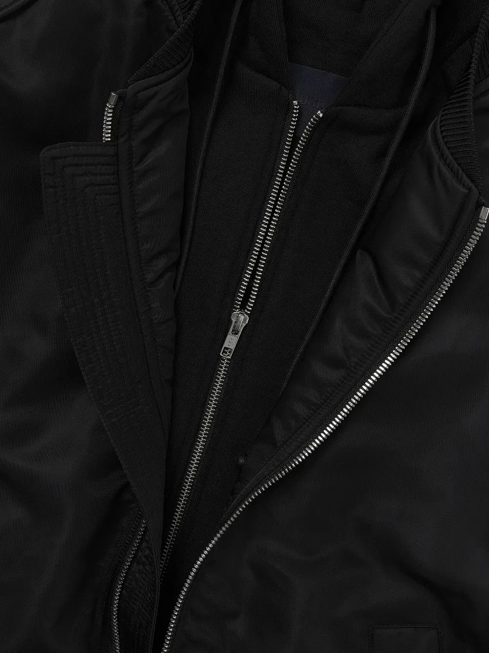 Juun.j Hooded Bomber Jacket - Black 