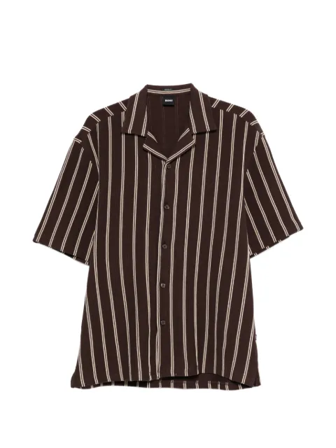 BOSS striped ribbed-knit shirt