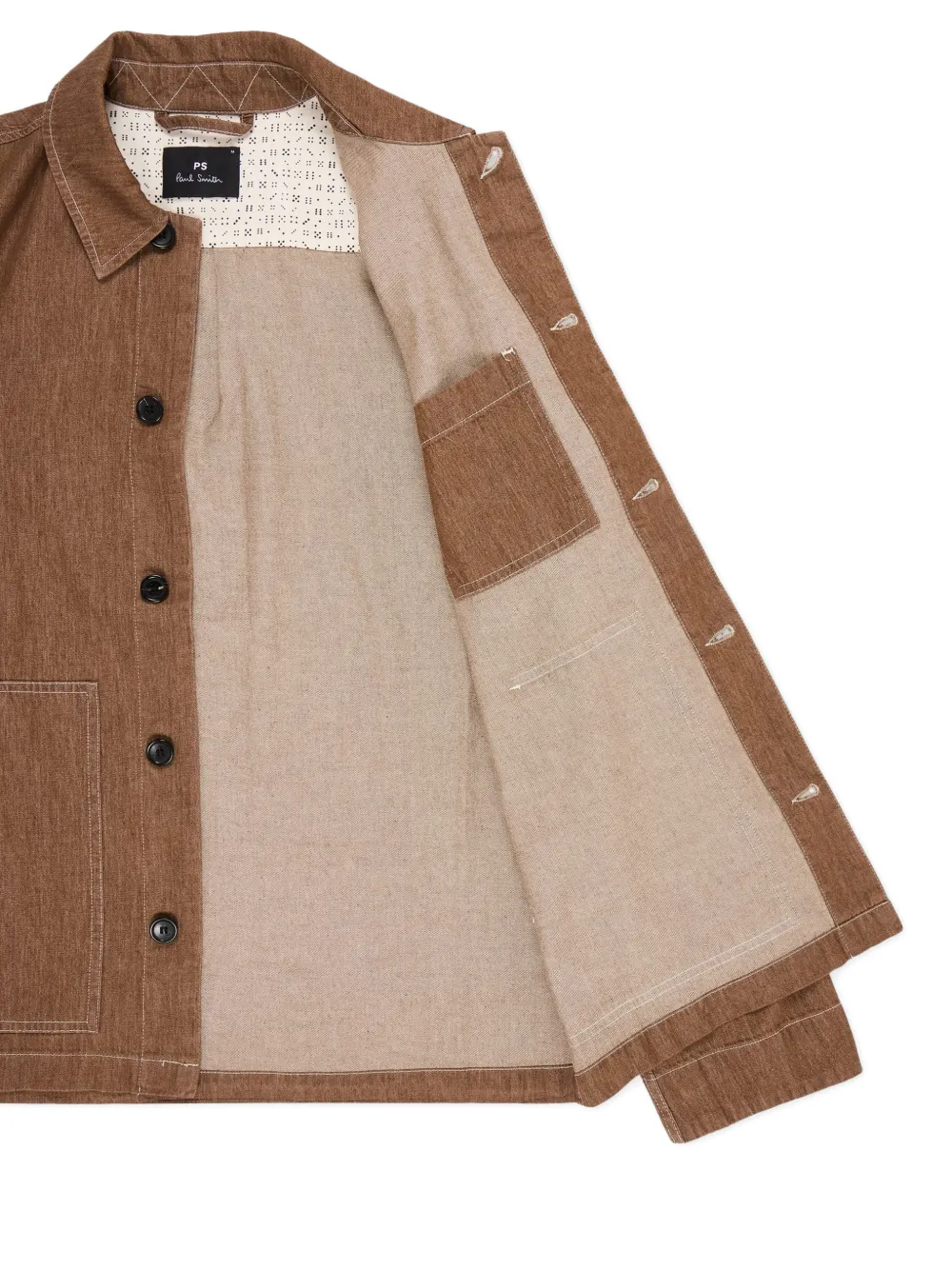 PS Paul Smith Denim jack met knopen Bruin