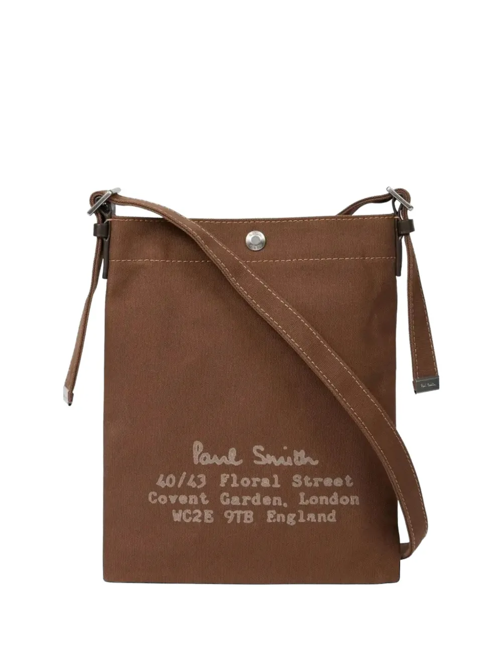 Paul Smith text-print messenger bag - Marrone