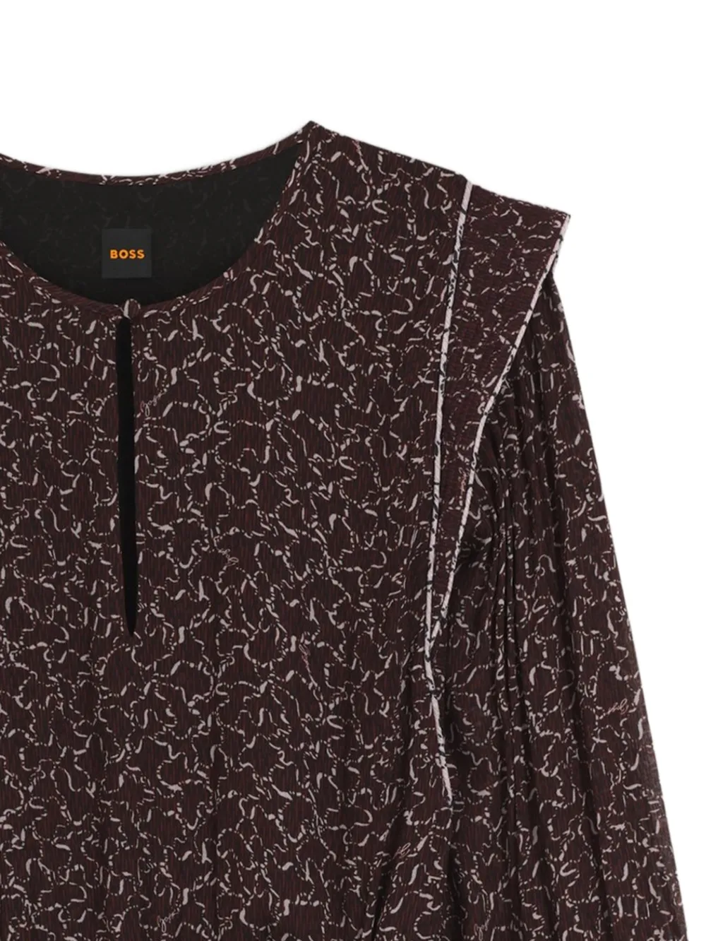  Boss Ruffled Floral Dress - Brown 