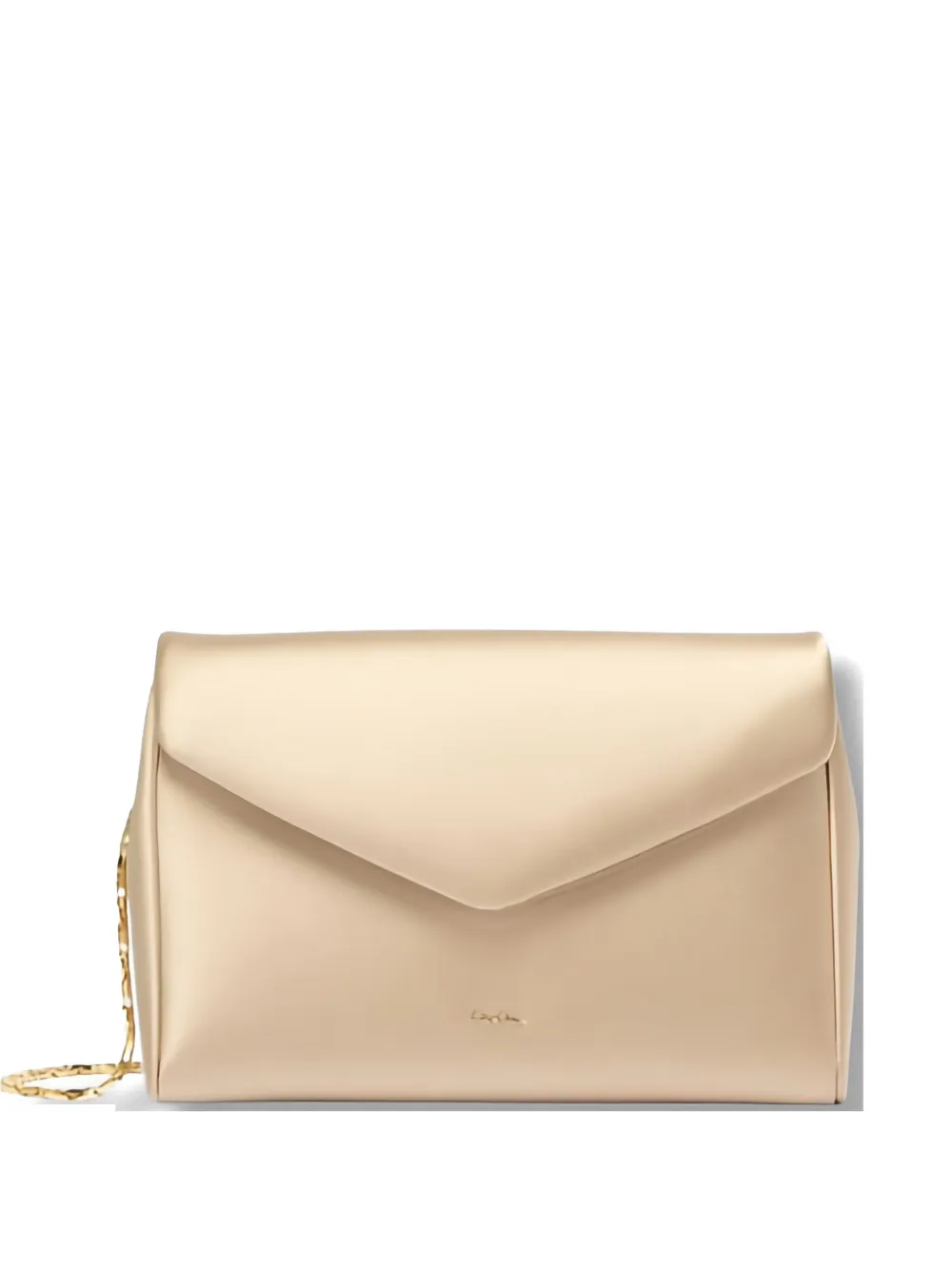 Max Mara logo-lettering clutch bag - Oro