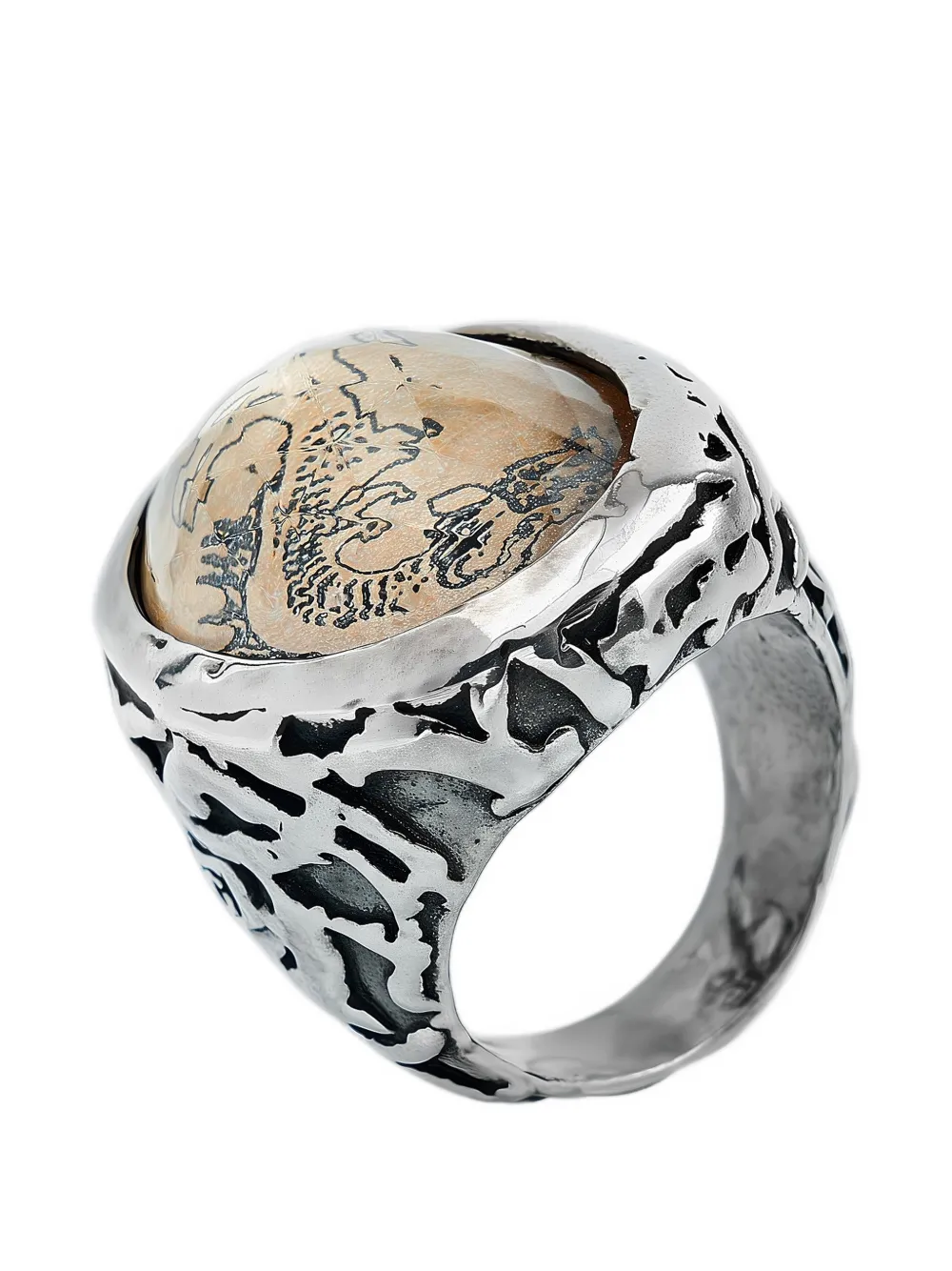 Gem Kingdom Dragon Silver Ring In Pattern