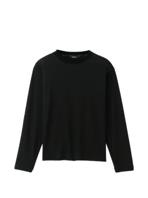 LEMAIRE long-sleeve Boxy T-shirt In Compact Cotton Jersey | Black