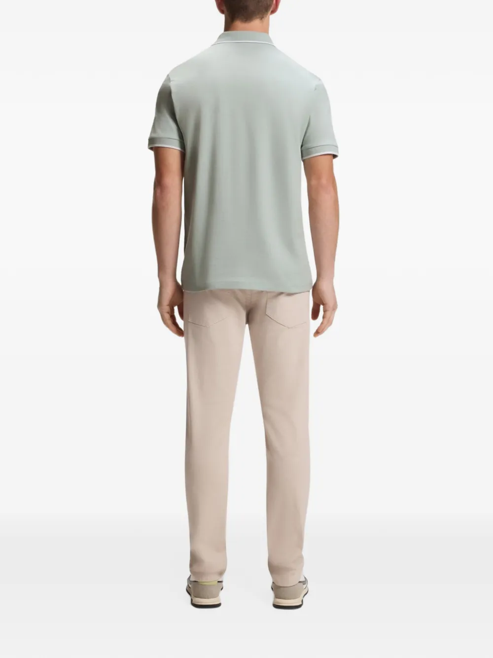 BOSS Stretch-katoenen slim-fit poloshirt met logo-patch Grijs