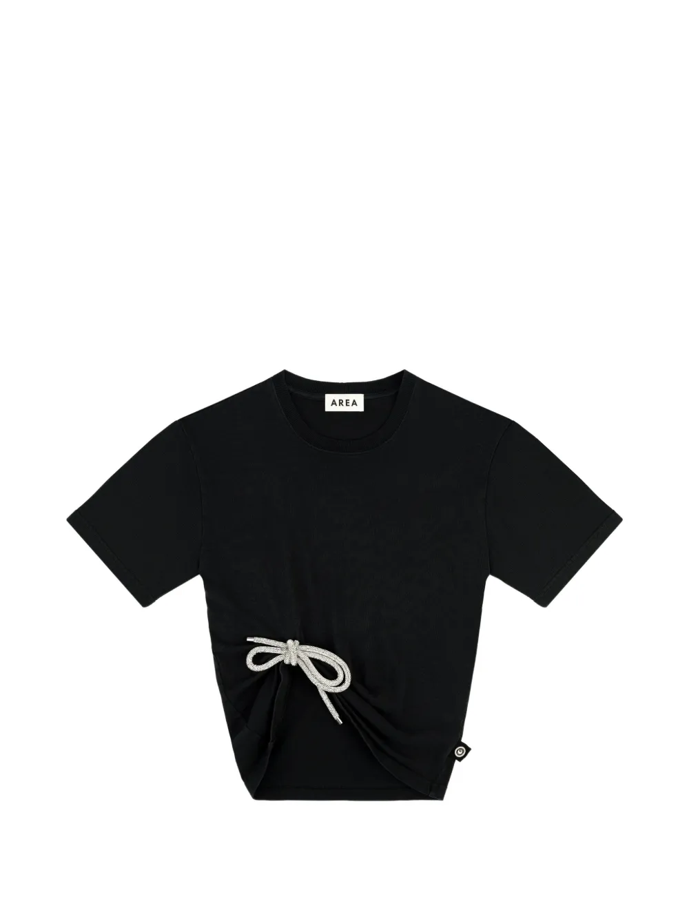 AREA crystal-embellished knot T-shirt - Nero