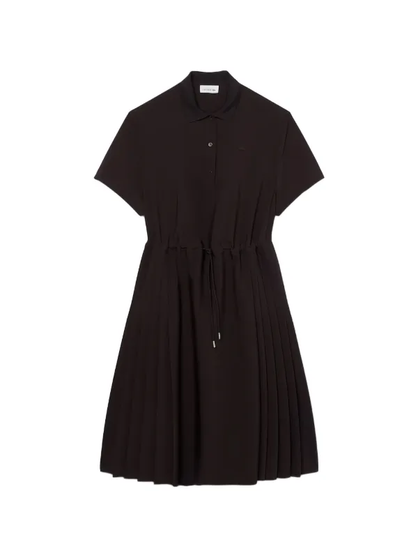lacoste pleated dress Lacoste Pleated Midi Dress | Brown