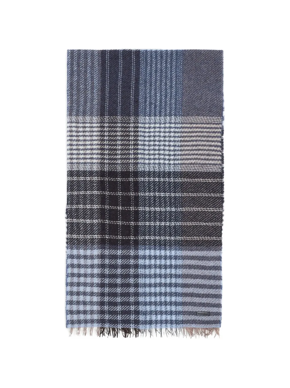 Emporio Armani checked-pattern scarf - Blu