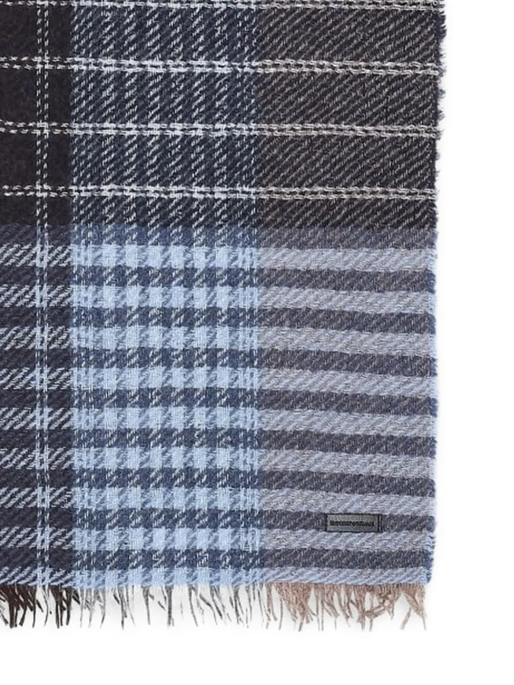 Emporio Armani Geruite sjaal Blauw