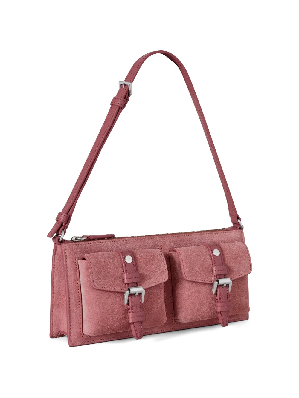 Mulberry Roxanne suède schoudertas met gesp Roze