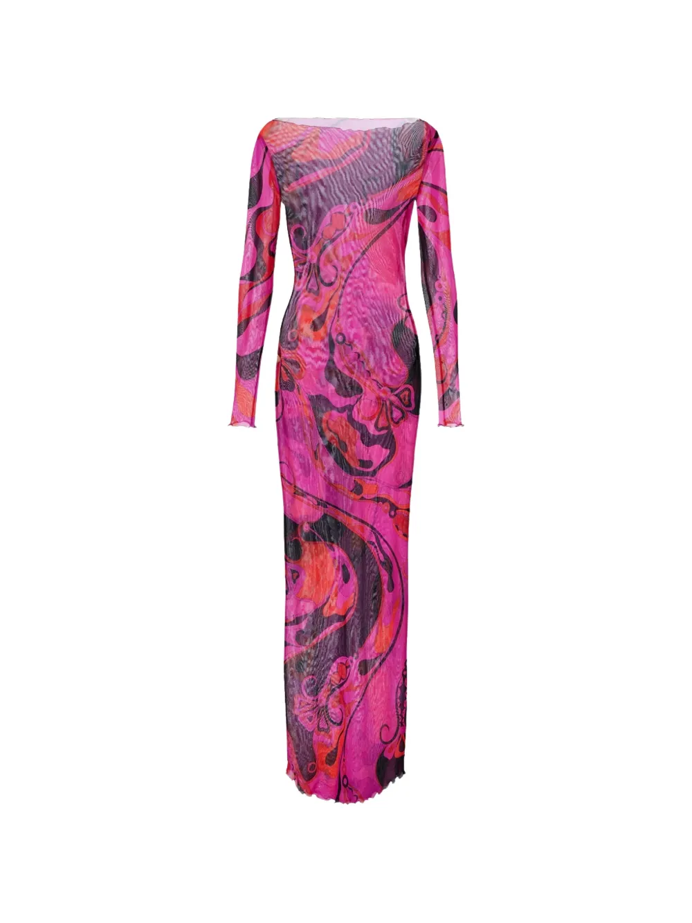 PUCCI abstract-print long-sleeve maxi dress - Rosa