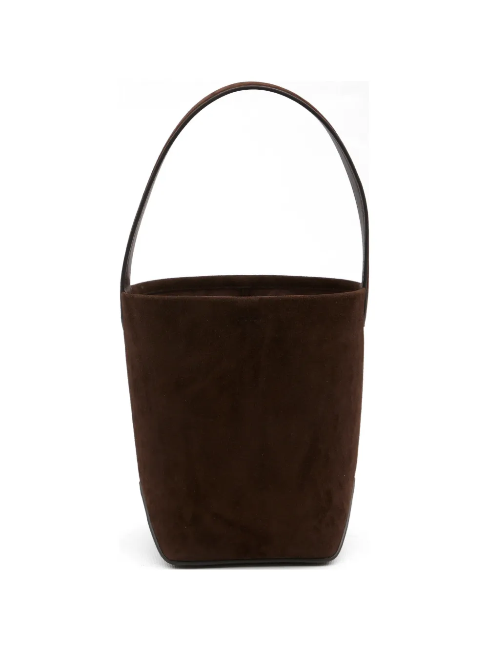 The Row geometric leather small tote - Marrone