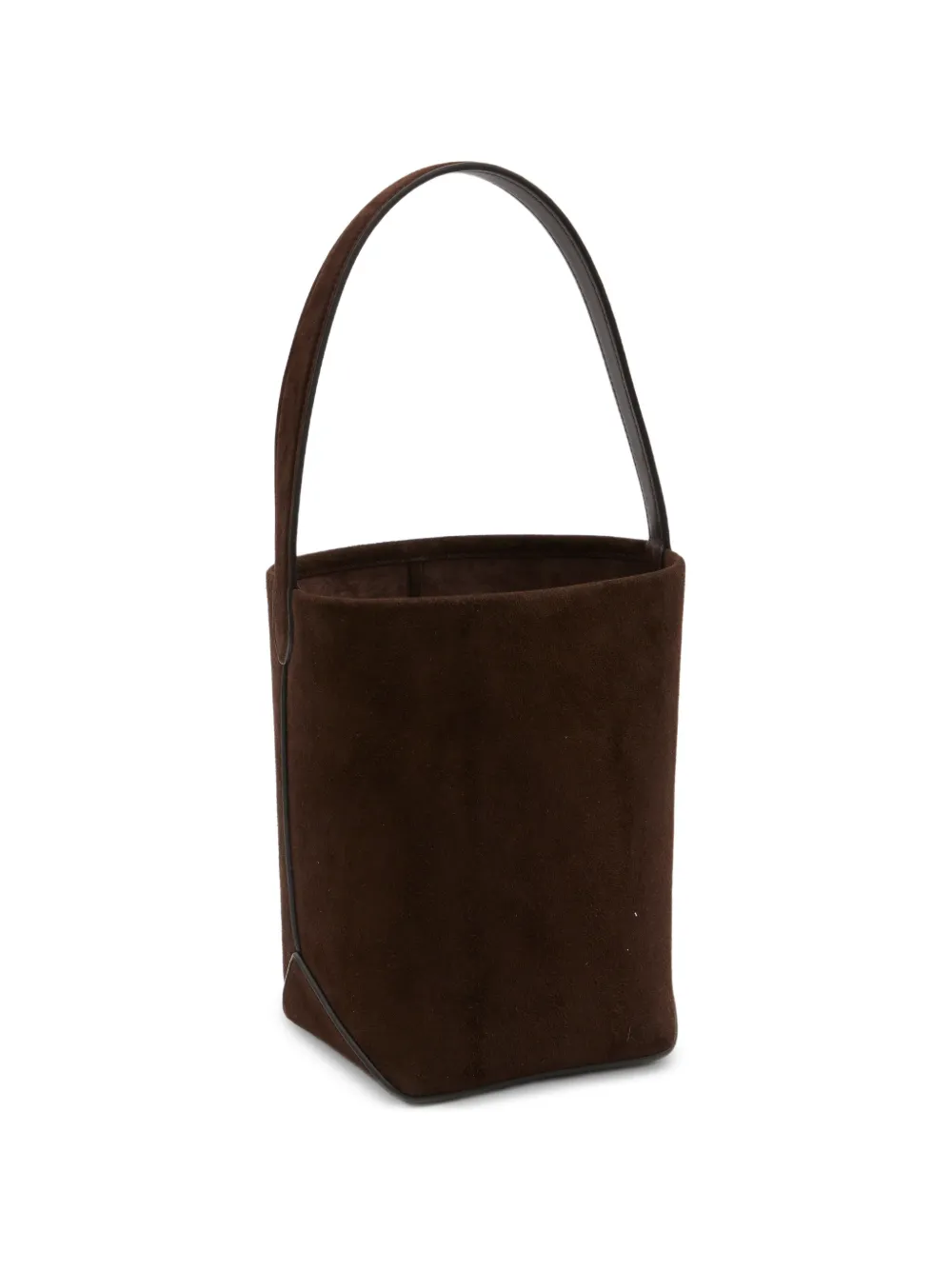  The Row Geometric Leather Small Tote - Brown 