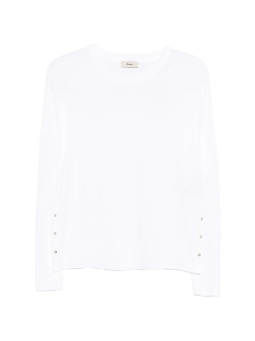 Herno press-stud raglan-sleeve sweater - Bianco