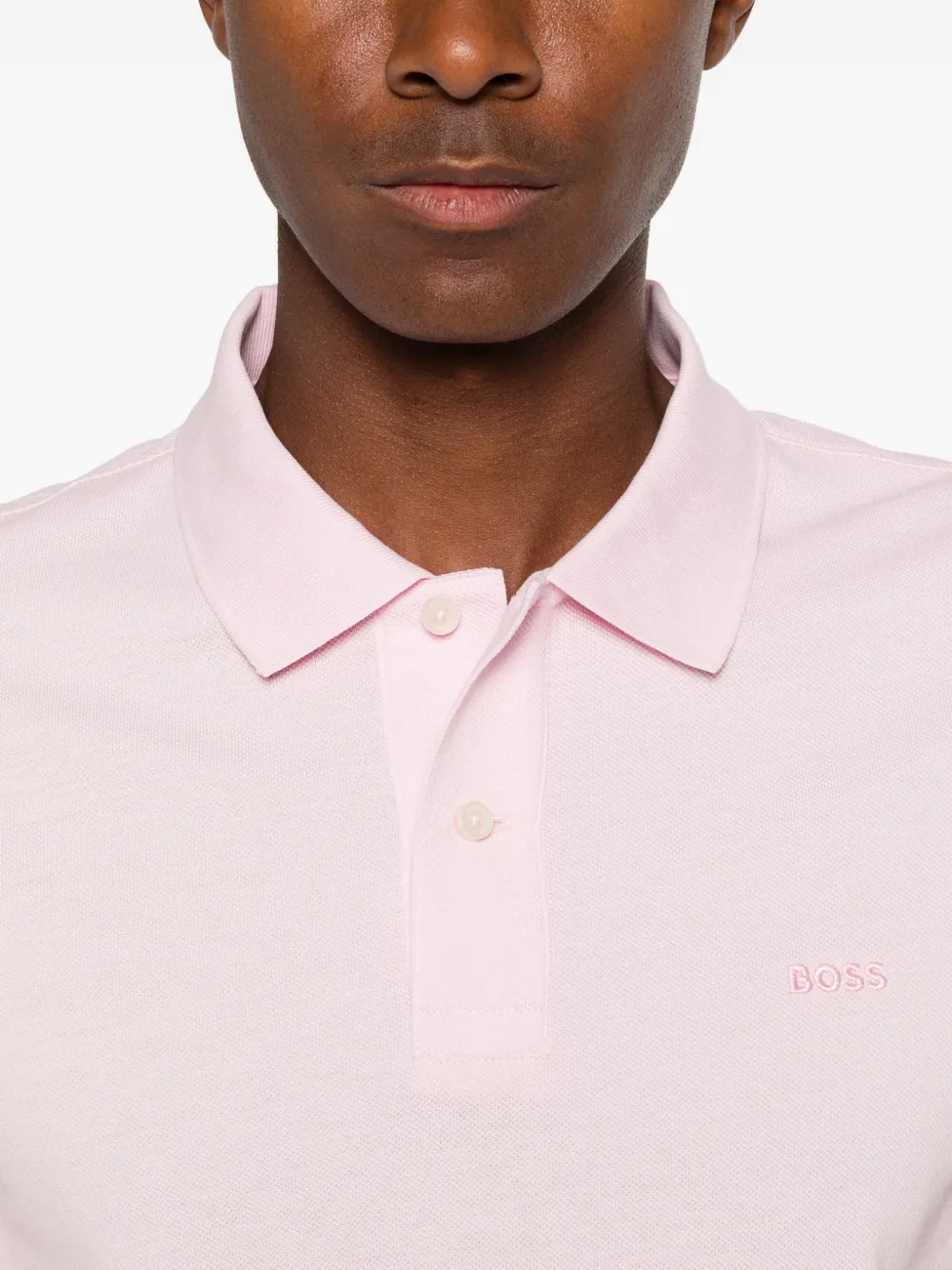 BOSS Poloshirt met geborduurd logo Roze