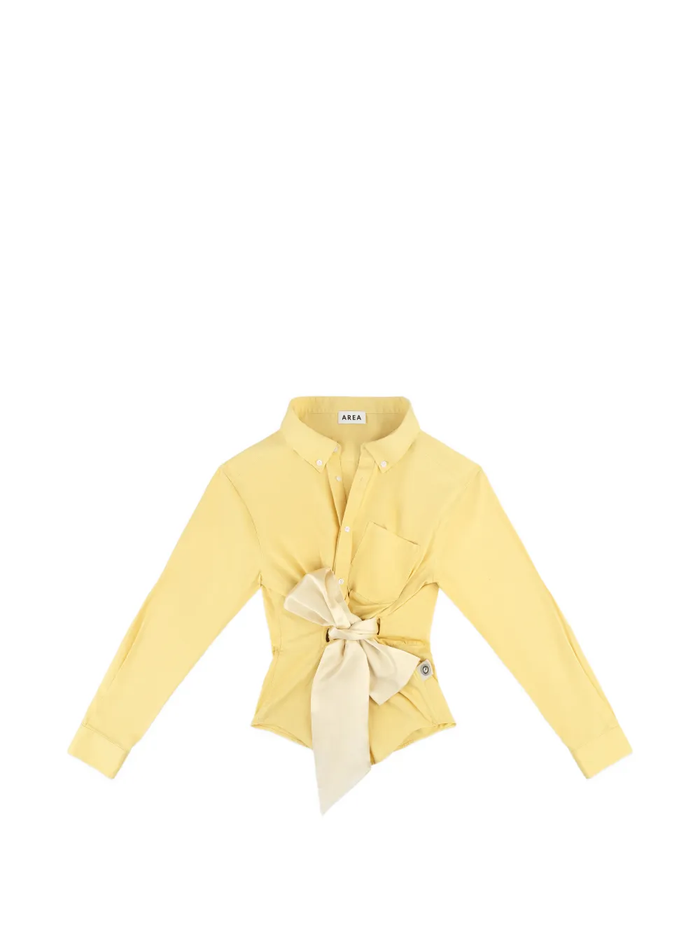 AREA satin-knot Oxford shirt - Giallo