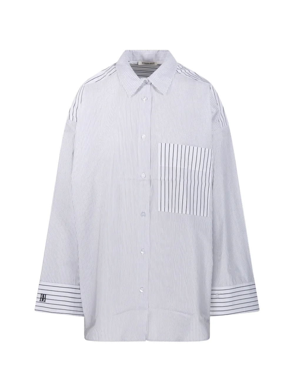 By Malene Birger Derris pinstripe chest-pocket shirt - Bianco