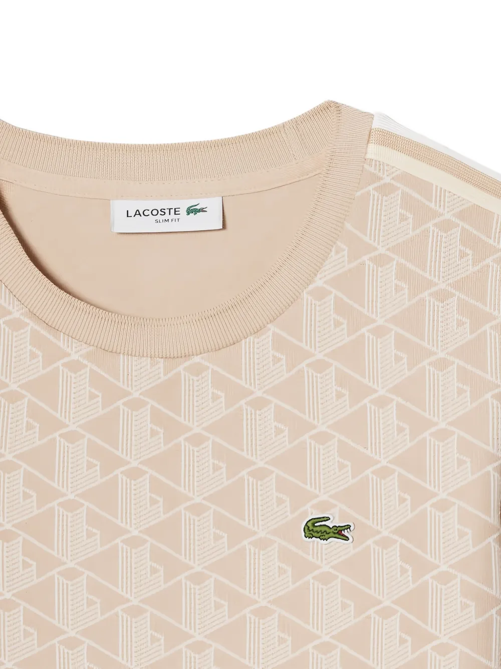 Lacoste T-shirt met geometrische print Beige