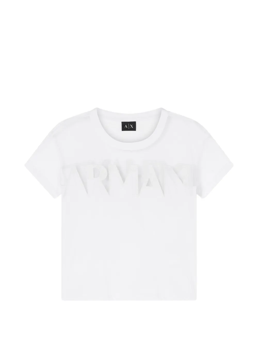 Armani Exchange embossed-logo round-neck T-shirt - Weiß