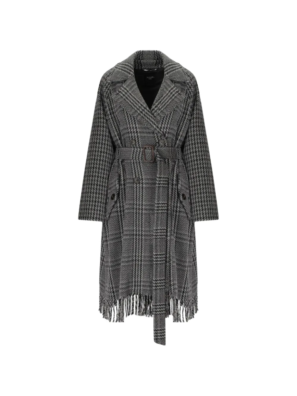 Weekend Max Mara checked fringed coat - Grau