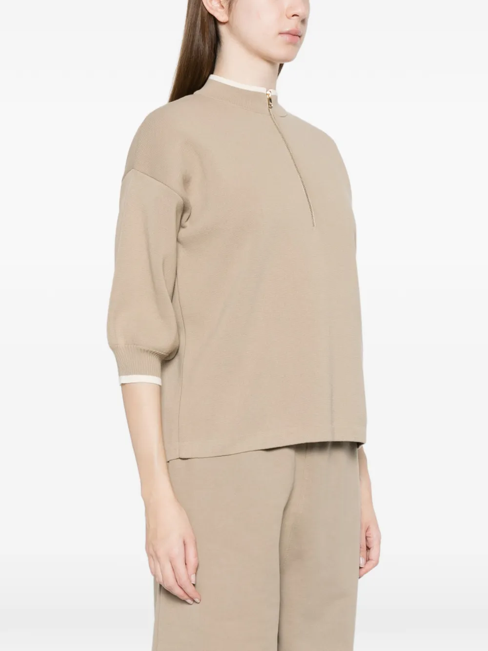  Max Mara Mxmorafo Half-zip Sweater - Neutrals 