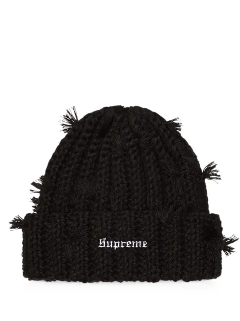 Supreme Hand Tied chunky-knit beanie