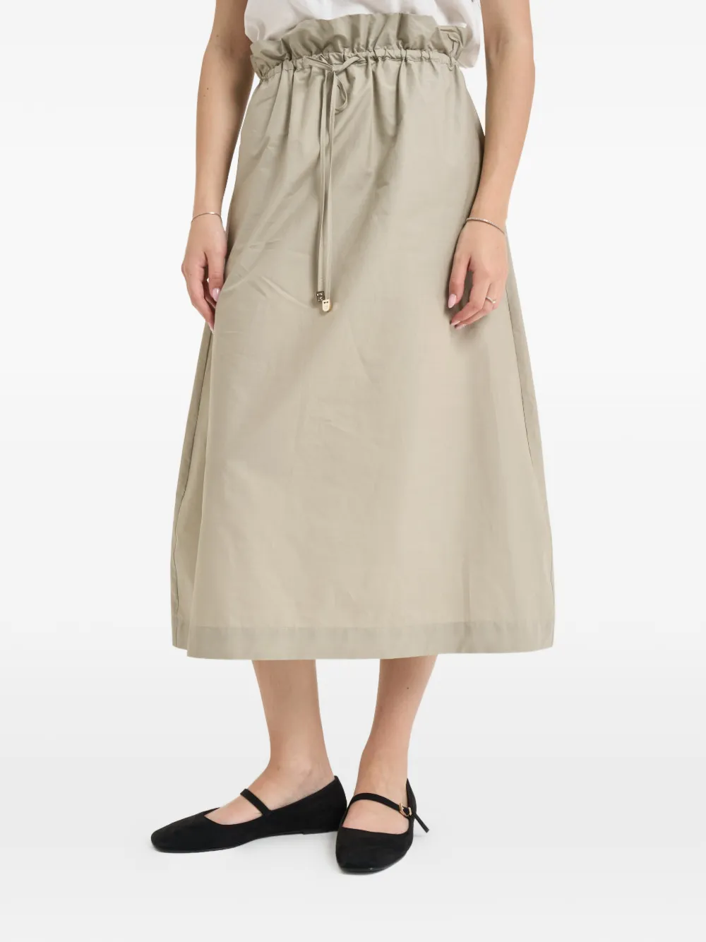 LIU JO drawstring paperbag-waist skirt - Grün