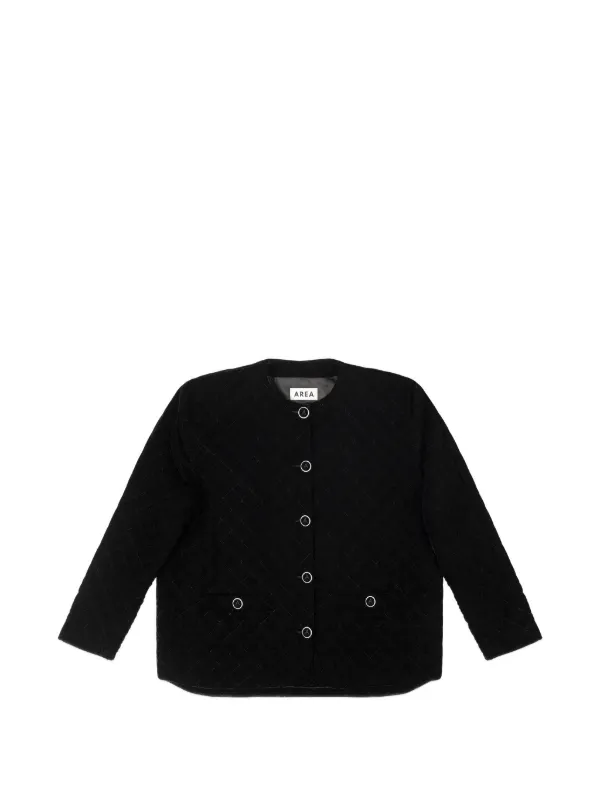Area Quilted Velvet Jacket in Black