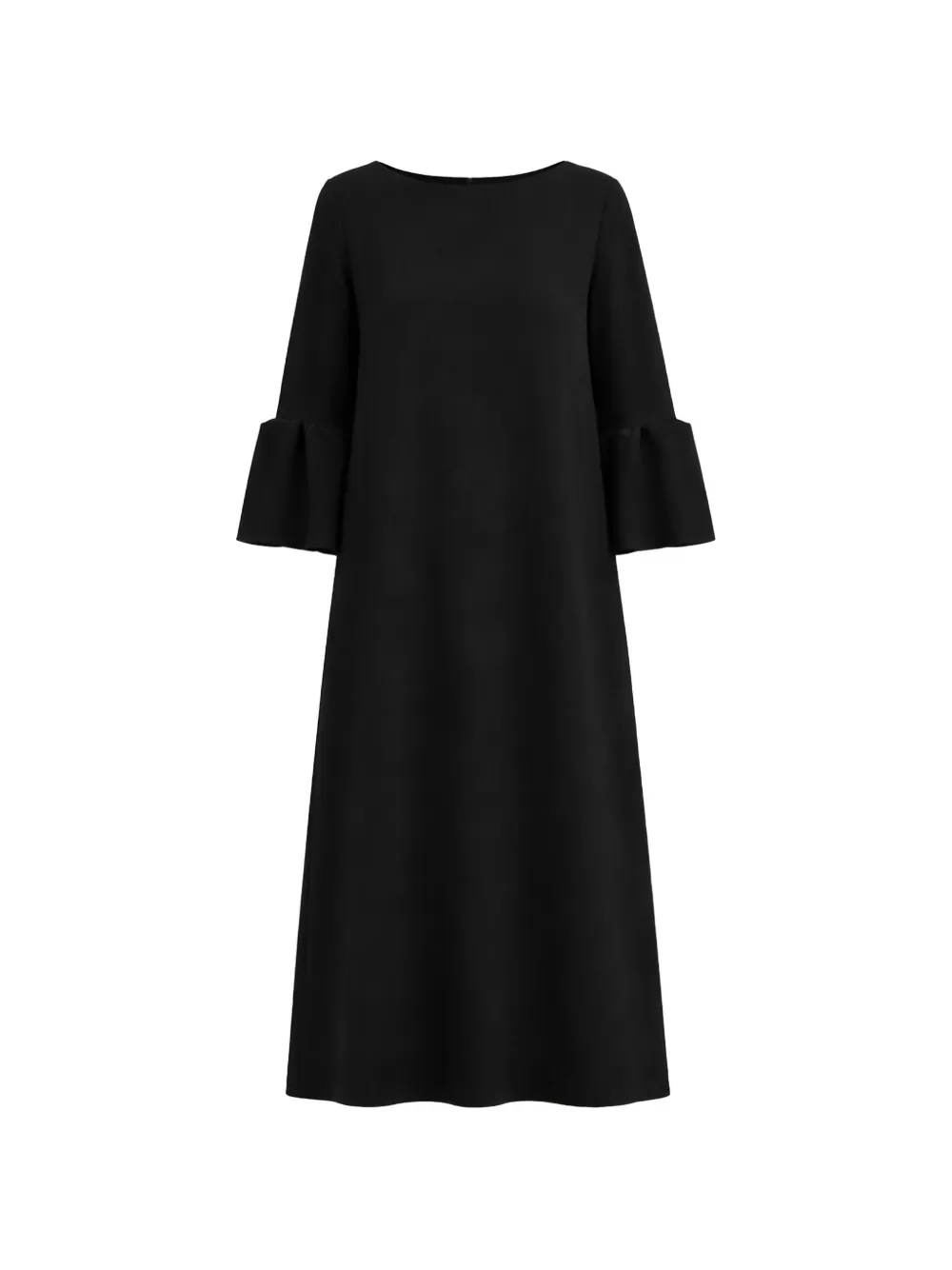 Gloria Coelho sleeve-details ruffled midi dress - Nero