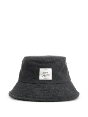 AMI Paris Ami De Coeur バケットハット | ブラック | FARFETCH JP