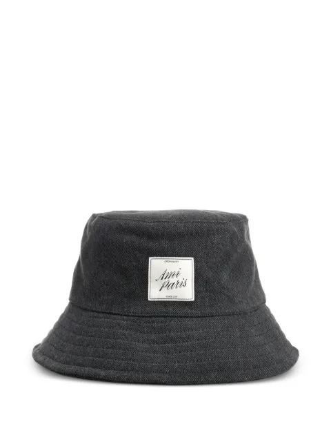 AMI Paris logo-patch bucket hat