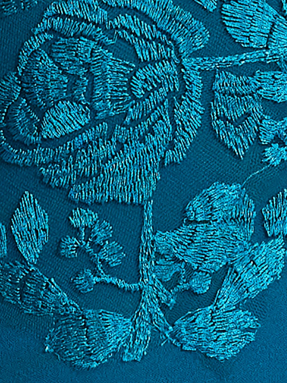 Tadashi Shoji Maxi-avondjurk met bloemenkant Blauw