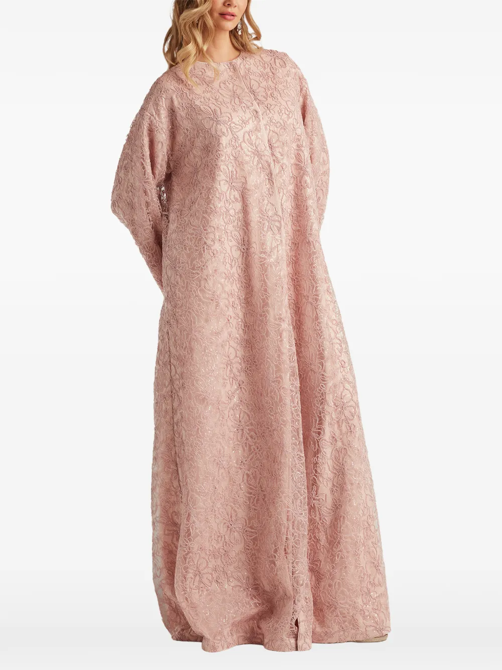 Tadashi Shoji Jurk met bloemenkant Roze