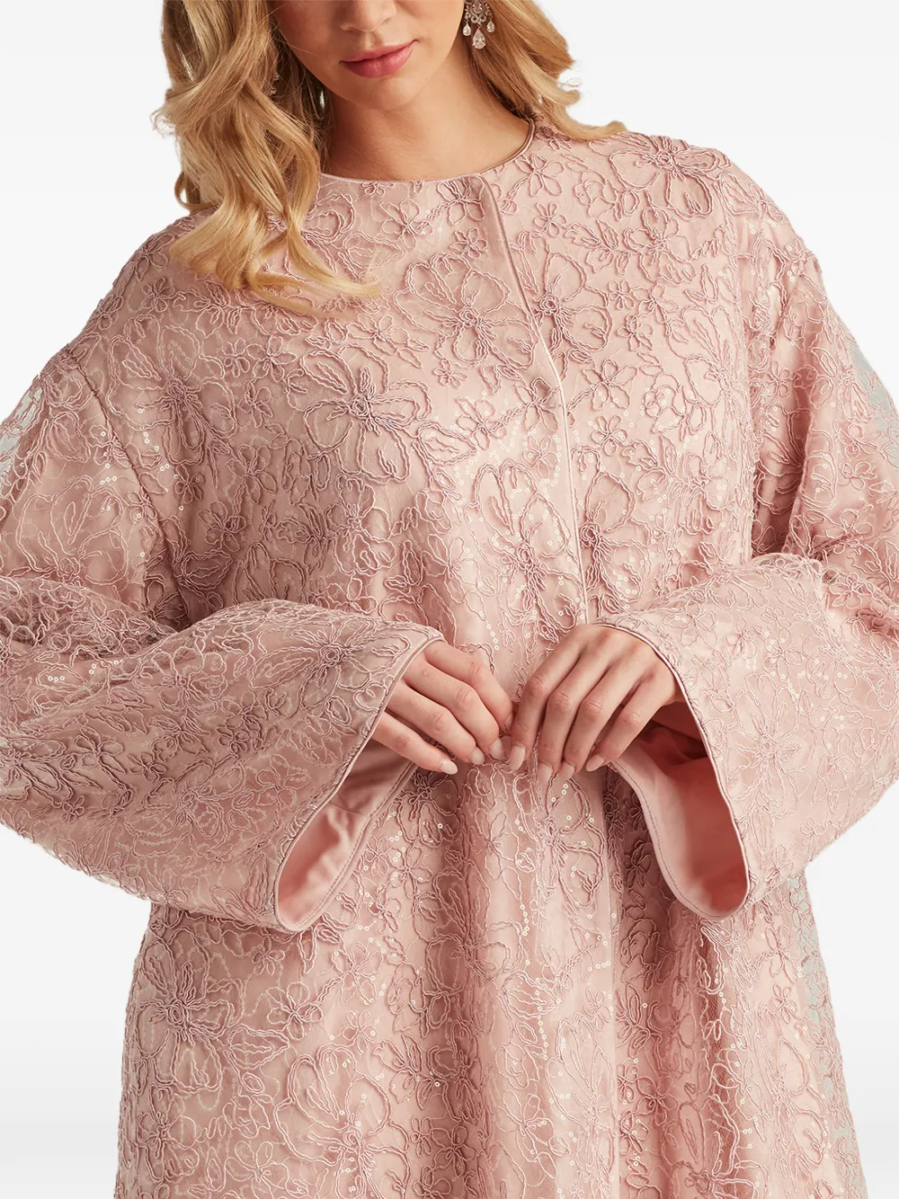 Tadashi Shoji Jurk met bloemenkant Roze