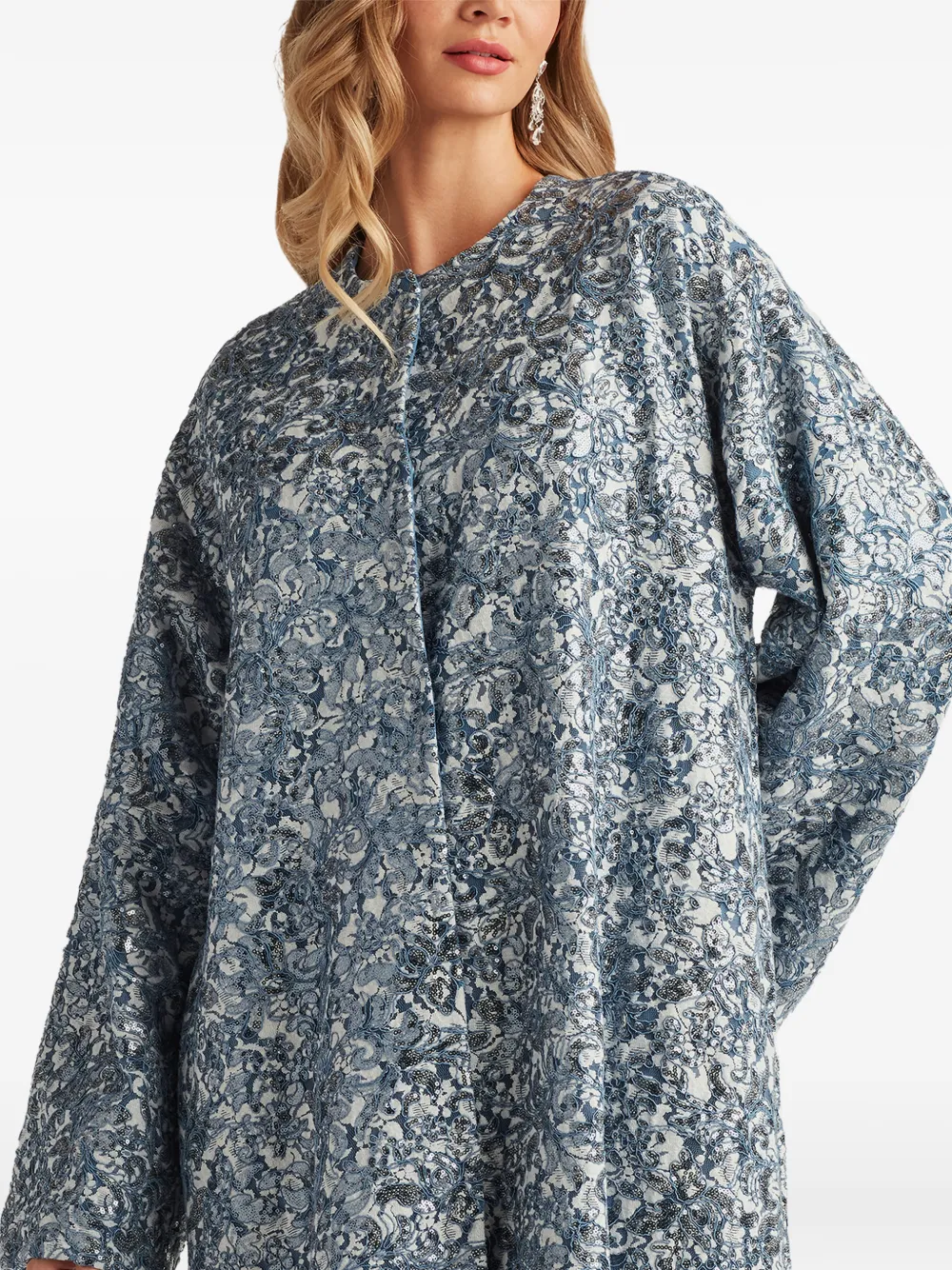 Tadashi Shoji Jurk met pailletten en bloemen Wit