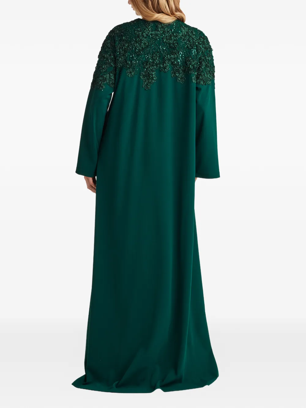 Tadashi Shoji Button-up jurk met bloemapplicatie Groen