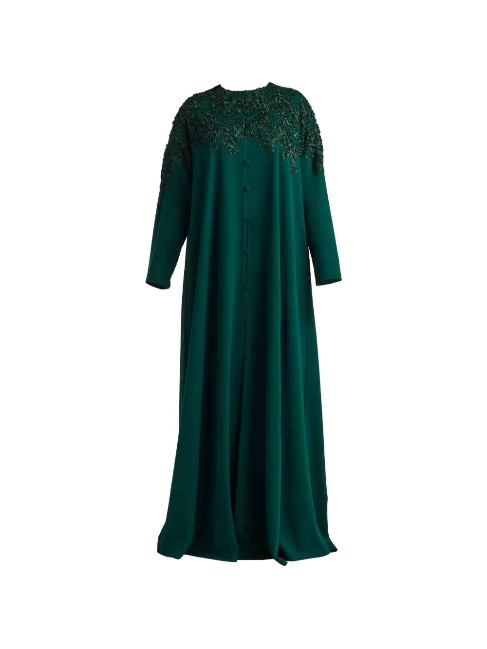 Tadashi Shoji floral appliqué button-up dress - Green
