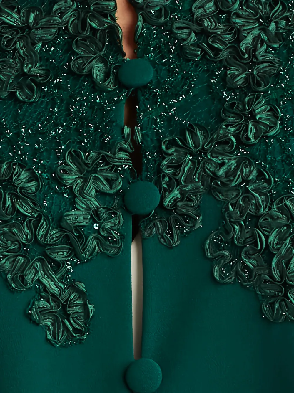 Tadashi Shoji Button-up jurk met bloemapplicatie Groen