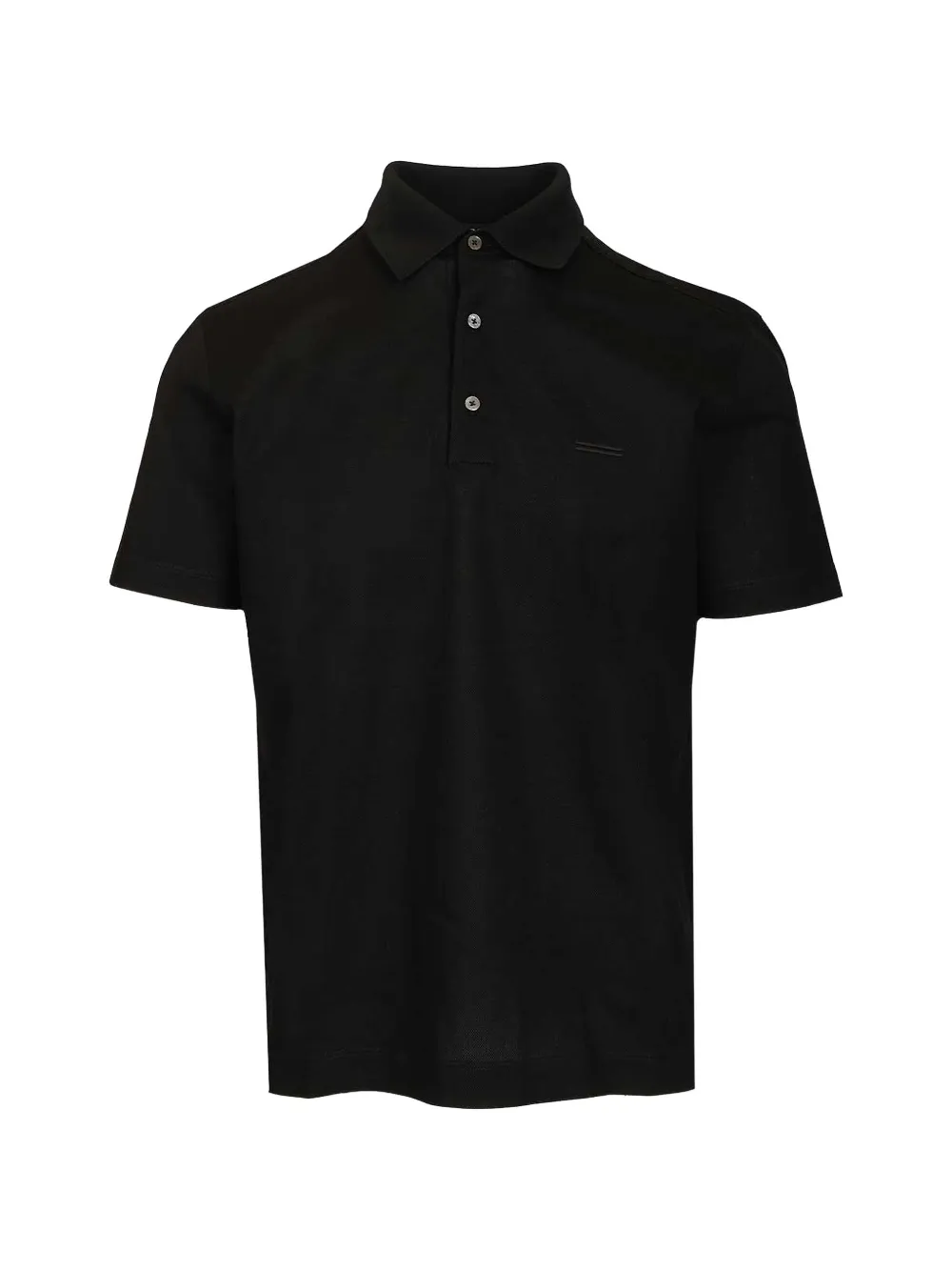 Zegna logo-embroidered polo shirt - Schwarz