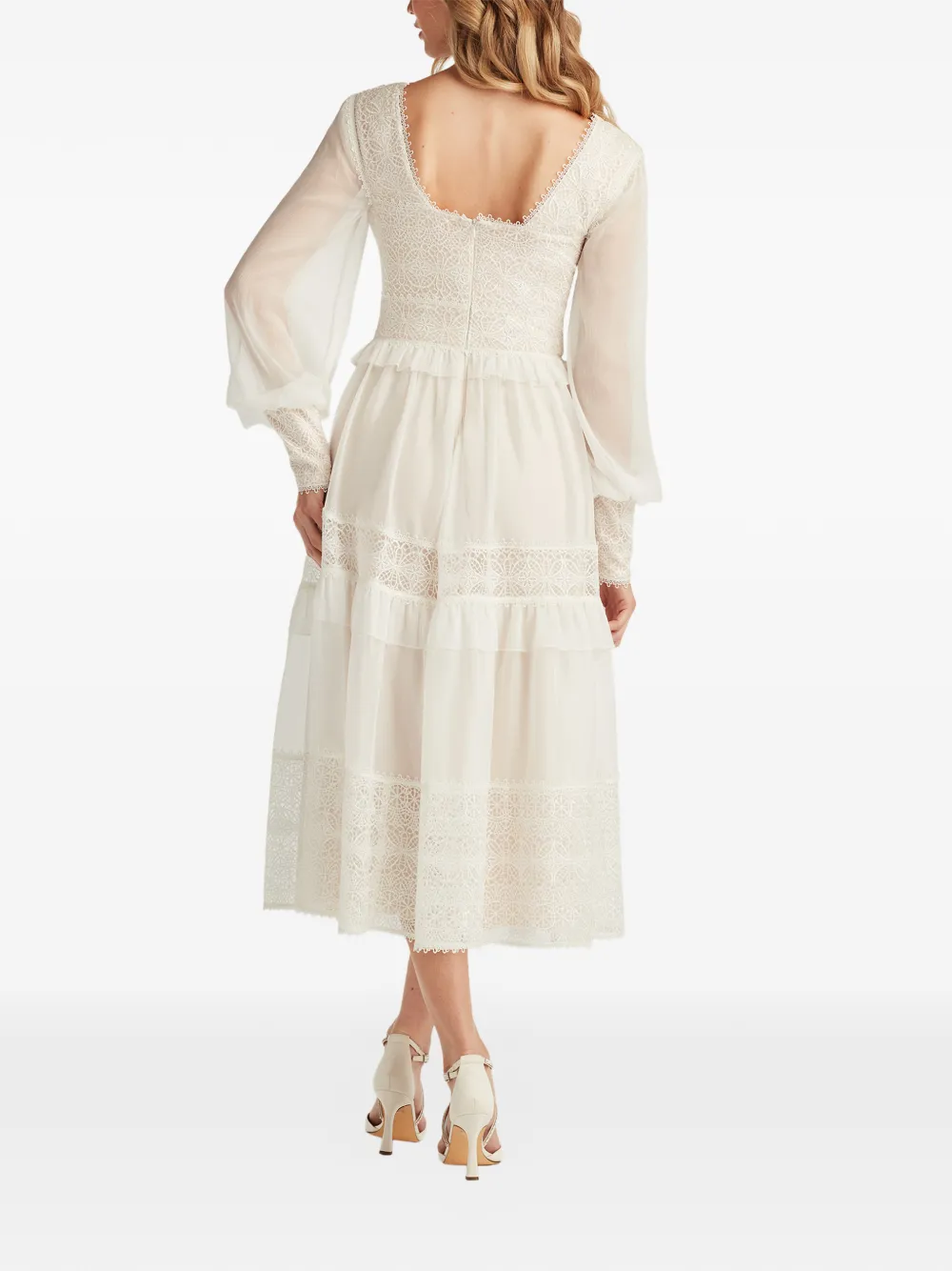 Tadashi Shoji Jurk met ruches en kant Wit