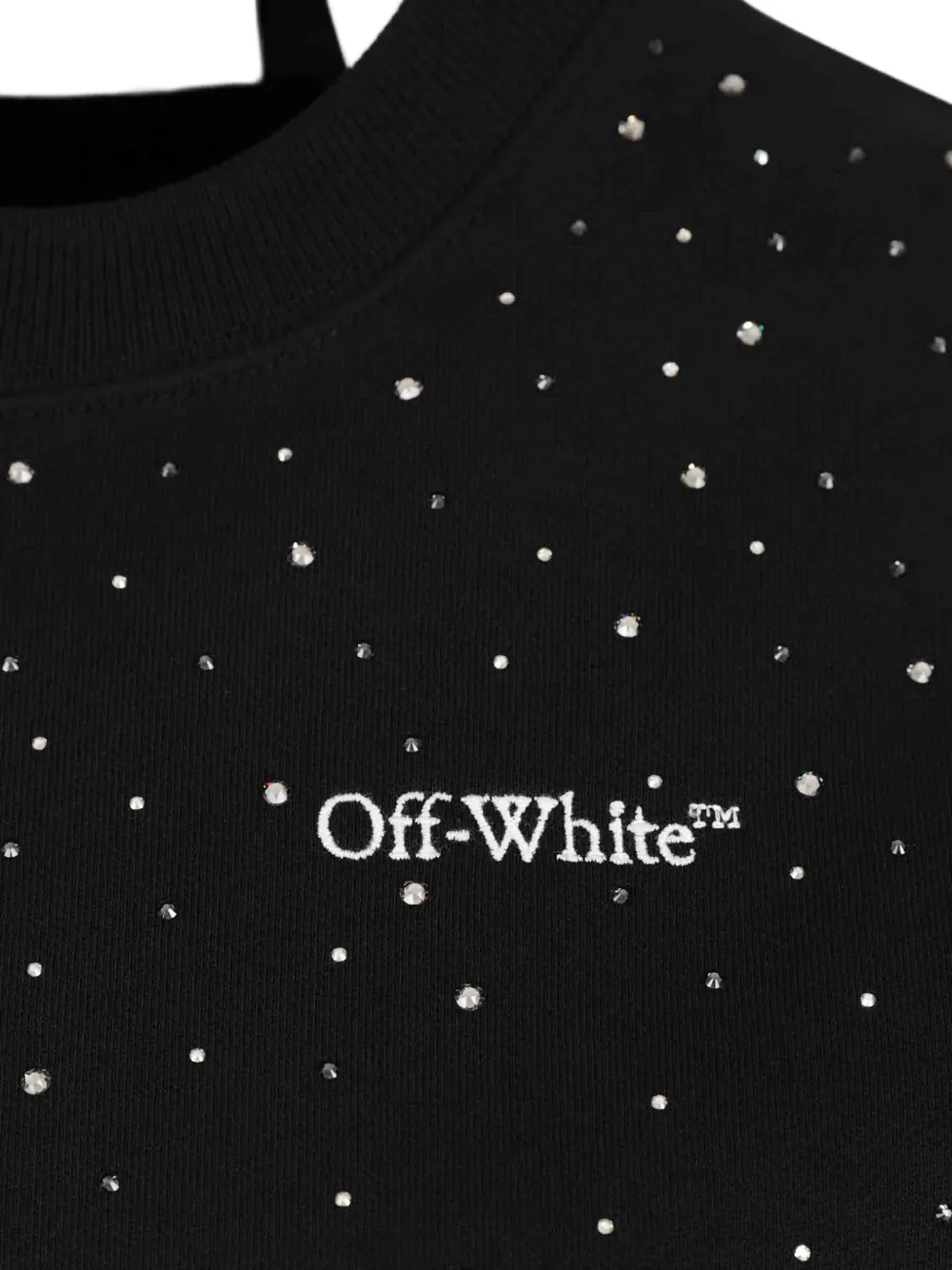 Off-White Verfraaide sweater met ronde hals Zwart